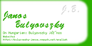 janos bulyovszky business card